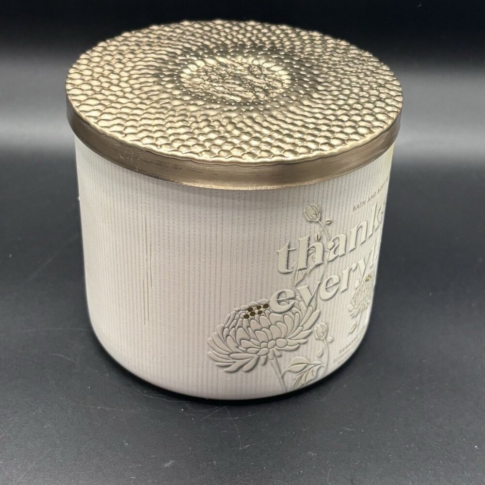 Bath & Body Works Thanks For Everything 3 Wick Candle 14.5 oz Sugared Lemonade - Picture 10 of 16